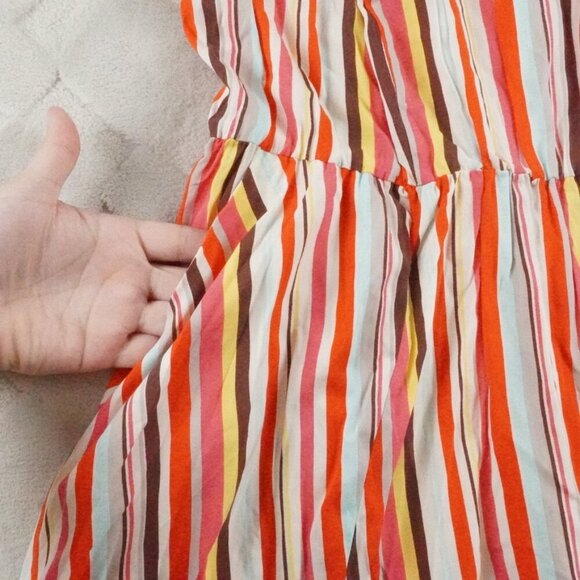 Torrid mini Challis Halter Neck Mini Dress Womens 0X Striped Multi Color - Picture 2 of 12